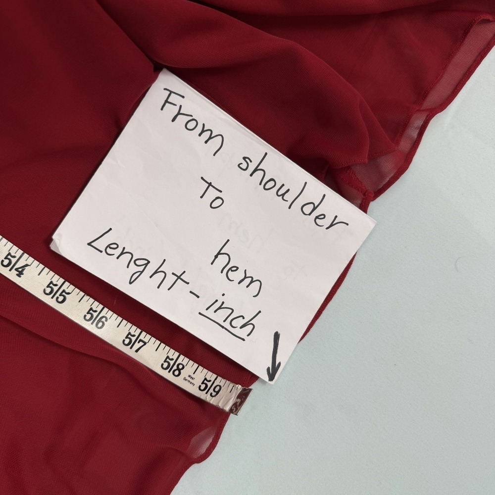 Alex Evenings Size-8 Red Chiffon‎ One Shoulder Empire Waist Evening Gown - Picture 6 of 13